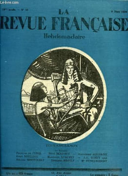 La revue française n° 10 - Cris d'alarme, Quelques poèmes de Charles Guérin, Les deux saints par Alexandre Kouprine, A quelle époque auriez vous voulu ...