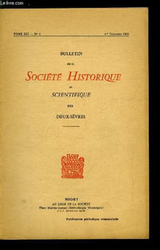 Bulletin de la société historique et scientifique des deux-sèvres tome XII 4e trimestre - Un fragment de bol en céramique moulé trouvé dans les deux ...