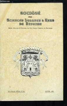 Société des sciences, lettres et arts de Bayonne n° 141 - Introduction a l'affaire Stravisky (1933-1936) par Pierre Hourmat, La presse quotidienne ...