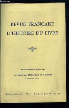 Revue française d'histoire du livre n° 20 - La substitution démasquée, a propos d'une adresse rapportée sur un livre de 1697 par A.H. Chaubard, ...