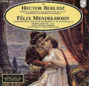 DISQUE VINYLE 33T ROMEO ET JULIETTE / LA DAMNATION DE FAUST / CONCERTO POUR VIOLON ET ORCHESTRE EN MI MINEUR, OP64. PAR L'ORCHESTRE DU CONCERTGEBOUW D'AMSTERDAM ET PAR LE LONDON SYMPHONY ORCHESTRA.