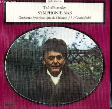 DISQUE VINYLE 33T SYMPHONIE N°5 EN MI MINEUR, OP 64. PAR L4ORCHESTRE SYMPHONIQUE DE CHICAGO SOUS LA DIRECTION DE SIR GEORG SOLTI.. TCHAIKOWSKY