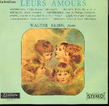 DISQUE VINYLE 33T LEURS AMOURS. CLAIR DE LUNE PAR BEETHOVEN / VALSE OP 39 N°15 PAR BRAHMS / REVERIE DE SCHUMANN / CHANT DU PRINTEMPS PAR MENDELSSOHN / ...