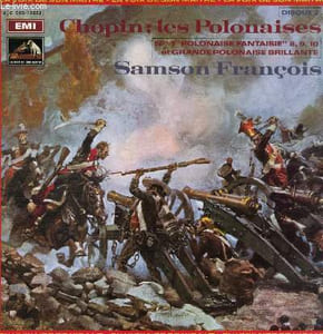 "DISQUE VINYLE 33T CHOPIN: LES POLONAISES. FACE 1: A) N°7 EN LA BEMOL MAJEUR, OP. 61 ""POLONAISE-FANTAISIE"" B) N°8 EN RE MINEUR, OP. 71 N°1 C) N°9 EN SI BEMOL MAJEUR, OP. 71 N°2. FACE 2 : A) N°10 EN FA MINEUR, OP 71 N°3."