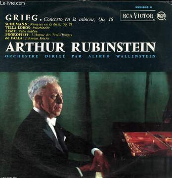 DISQUE VINYLE 33T CONCERTO EN LA MINEUR, ROMANCE EN FA DIESE, POLICHINELLE, VALSE OUBLIEE, L'AMOUR DES TROIS ORANGES, L'AMOUR SORCIER.. ARTHUR ...