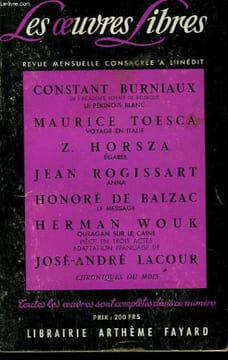 LES OEUVRES LIBRES. NOUVELLE SERIE N° 140. LE PEKINOIS BLANC PAR CONSTANT BURNIAUX SUIVI DE VOYAGE EN ITALIE PAR MAURICE TOESCA SUIVI DE EGAREE PAR ...