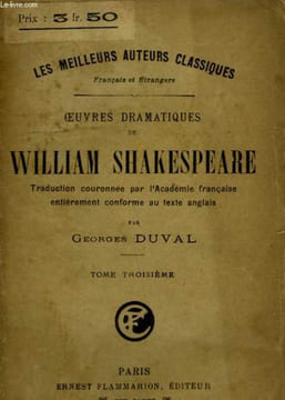 OEUVRES DRAMATIQUES DE WILLIAM SHAKESPEARE. TOME 3.. DUVAL GEORGES.