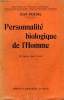 PERSONNALITE BIOLOGIQUE DE L'HOMME. COLLECTION : BIBLIOTHEQUE DE PHILOSOPHIE SCIENTIFIQUE.. FRIEDEL JEAN.