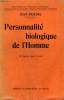 PERSONNALITE BIOLOGIQUE DE L'HOMME. COLLECTION : BIBLIOTHEQUE DE PHILOSOPHIE SCIENTIFIQUE.. FRIEDEL JEAN.