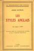 LES STYLES ANGLAIS. DES ORIGINES A 1660. COLLECTION : LA GRAMMAIRE DES STYLES.. DEVECHE ANDRE.