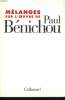 MELANGES SUR L'OEUVRE DE PAUL BENICHOU.. BENICHOU PAUL.