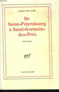DE SAINT-PETERSBOURG A SAINT GERMAIN DES PRES.. BEUCLER ANDRE.