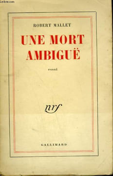 UNE MORT AMBIGUE.. MALLET ROBERT.
