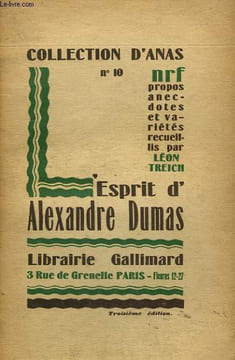 L'ESPRIT D'ALEXANDRE DUMAS. COLLECTION D'ANAS N° 10. COLLECTIF.