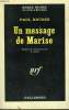 UN MESSAGE DE MARISE. COLLECTION : SERIE NOIRE N° 910. KRUGER PAUL.