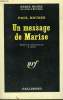 UN MESSAGE DE MARISE. COLLECTION : SERIE NOIRE N° 910. KRUGER PAUL.