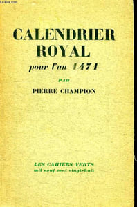 CALENDRIER ROYAL POUR L AN 1471.