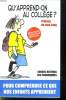 QU APPREND ON AU COLLEGE ? CAHIER DES EXIGENCES POUR LE COLLEGIEN. POUR COMPRENDRE CE QUE NOS ENFANTS APPRENNENT.. CONSEIL NATIONAL DES PROGRAMMES.