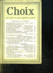 CHOIX. LES ECRITS DU MOIS A TRAVERS LE MONDE. N° 9 TOME 2.