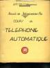 BREVET DE TELEMECANICIEN FILS. COURS DE TELEPHONIE AUTOMATIQUE.. ETF .