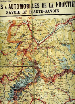 CARTE POUR CYCLISTES ET AUTOMOBILES DE LA FRONTIERE DES ALPES. SAVOIE HAUTE SAVOIE.. COLLECTIF.
