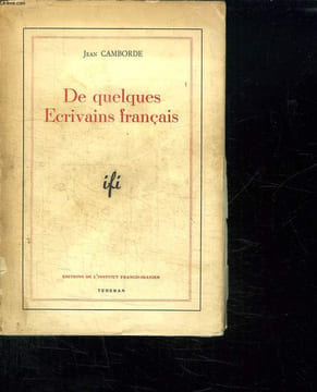 DE QUELQUES ECRIVAINS FRANCAIS.. CAMBORDE JEAN.