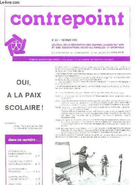 CONTREPOINT N° 20 FEVRIER 1983. SOMMAIRE: AMENAGEMENT DU TEMPS ET ETALEMENT DES VACANCES, FORMATION DES RESPONSABLES D ASSOCIATIONS, CAHIER DE ...