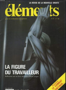 ELEMENTS N° 40. HIVER 1981 - 1982. SOMMAIRE: LA FIGURE DU TRAVAILLEUR. LES ASSASSINS DE DIEU, LE SOCIALISME HEROIQUE DE MAZZANI, MYTHE ET REALITE DE L EXAGONE...