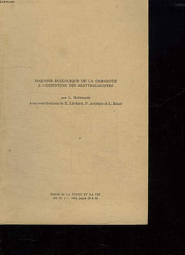 ESQUISSE ECOLOGIQUES DE LA CAMRAGUE A L INTENTION DES ORNITHOLOGISTES. EXTRAIT DE LA TERRE ET LA VIE N° 1.. HOFFMANN L.