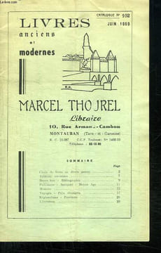 5 CATALOGUES DE LA LIBRAIRIE MARCEL THOUREL. N° 99 AU N° 102.. THOUREL MARCEL.