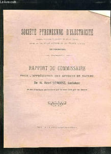 RAPPORT DU COMMISSAIRE POUR L APRECIATION DES APPORTS EN NATURE.
