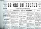 FAC SIMILE. LE CRI DU PEUPLE N° 25 DU 28 MARS 1871.. VALLES JULES.