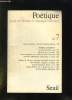 POETIQUE N° 7. 1971. SOMMAIRE: ROMAN JAKOBSON, LA NOUVELLE POESIE RUSSE, NOTES MARGINALES SUR LA PROSE DU POETE PASTERNAK.... COLLECTIF.