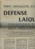 SUPPLEMENT A LA DOCUMENTATION SOCIALISTE N° 109 DU 17 DECEMBRE 1959. DEFENSE LAIQUE.. FOUQUART ROBERT.