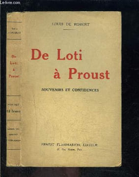 DE LOTI A PROUST- SOUVENIRS ET CONFIDENCES. ROBERT LOUIS DE.