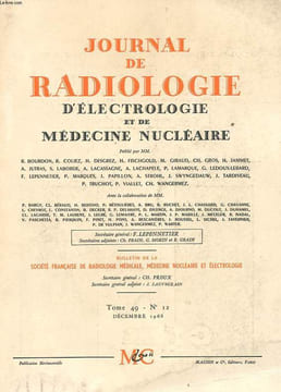 LOT DE 6 OUVRAGES - JOURNAL DE RADIOLOGIE D'ELECTROLOGIE ET DE MEDECINE NUCLEAIRE - TOME 49 DU N° 5 AU N° 12 - DE MAI 1968 A DECEMBRE 1968 - BULLETIN ...