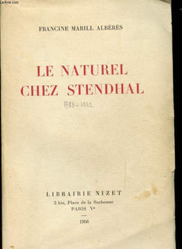 LE NATUREL CHEZ STENDHAL. FRANCINE MARILL ALBERES