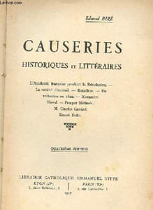 CAUSERIES HISTORIQUES ET LITTERAIRES