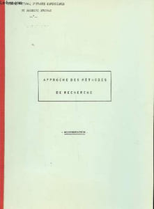 APPROCHE DES METHODES DE RECHERCHE