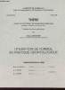 THESE POUR LE DOCTORAT EN CHIRURGIE DENTAIRE - utilisation du formol en pratique odontologique. SERGE LAVIGNASSE