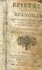 EPISTRES ET EVANGILES DES DIMANCHES ET FESTES DE L'ANNEE, DE L'AVENT, DU CAREME, ET DES AUTRES GRANDES FERIES. AVEC DE COURTES REFLEXIONS. NOUVELLE ...