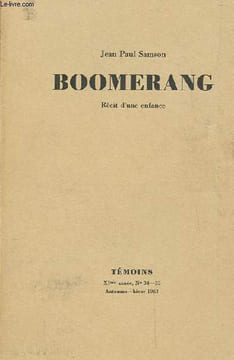 BOOMERANG. RECIT D'UNE ENFANCE. XI EME ANNEE N°34-35. AUTOMNE-HIVER 1963. SAMSON JEAN PAUL