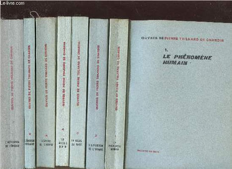 OEUVRES DE TEILHARD DE CHARDIN - 7 VOLUMES - TOMES I+II+III+IV+V+VI+VII - LE PHENOMENE HUMAIN - L'APPARITION DE L'HOMME - LA VISION DU PASSE - LE ...