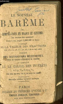 Le nouveau barême ou comptes-faits en francs et centimes. collectif
