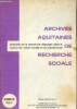 Archives Aquitaines de recherche sociale - Actualitée la recherche régionale dans le champs de l'action sociale et du travail social - sommaire : Le ...