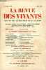 La revue des vivants organe des générations de la guerre n°5 1re année juin 1927 - Eve oeuvre inédite par Léon Tolstoi - la Russie l'Angleterre et ...