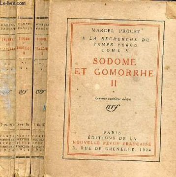 A la recherche du temps perdu tome 5 - Sodome et Gomorrhe II - 3 tomes (3 volumes) - Tomes 1 + 2 + 3 - 45e édition.. Proust Marcel