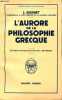 L'aurore de la philosophie grecque - Collection Bibliothèque scientifique.. J.Burnet