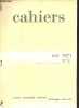 Cahiers été 1971 n°2 - à propos d'images par G.O. - lettres sur les catacombes à Francette G et Georges B - les conquérants - sur les invitations - ...