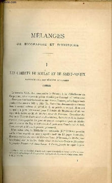 Mélanges de biographie et d'histoire - Les combats de Soulac et de Saint-Vivien racontés par des témoins oculaires (1622) - Lancelot de ullet Abbé de ...